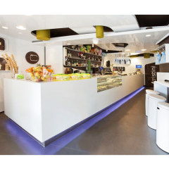 I Shape White Marble Food Bar Counter Salon Night Club Bar Stools