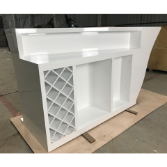 Walnut Wood Boat Bar Counter With Shelves For Night Club Use