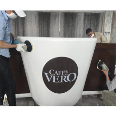 Commercial Food Glass Counter Design Led Artificial Stone Cafe Bar Counter
