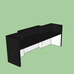 Transparent Waterproof Stone Bar Counter Black Front Table Design
