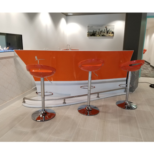 Luminous Cocktail Bar Table Corian Solid Surface Boat Bar Counters