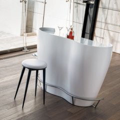 Pub Bar Counter Table Furniture Portable White DJ Bar Counter