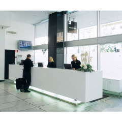 Luxury Customized Corian Stone Reception Desk Airport Information Counter