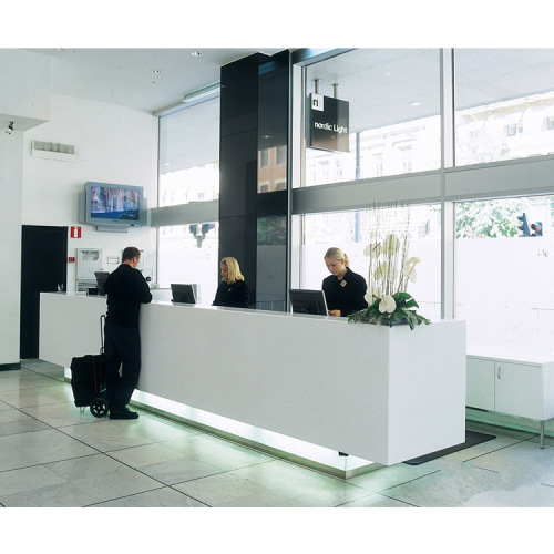 Luxury Customized Corian Stone Reception Desk Airport Information Counter