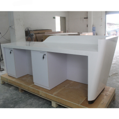 Exclusive Bank Reception Desk with Black Stainless Steel Base