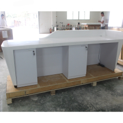 Exclusive Bank Reception Desk with Black Stainless Steel Base