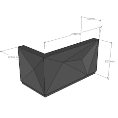 Black Victoria Reception Desk Free Custom Modern Stand Counter