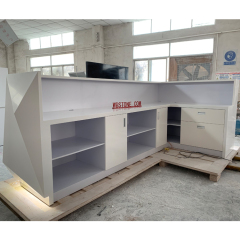 Modern Simplicity Stylish White Company Front Counter Reception Desk Led