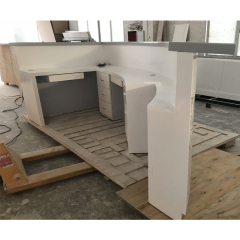 New Furniture Design Front Office Reception Desk with LED Light and Open Doors