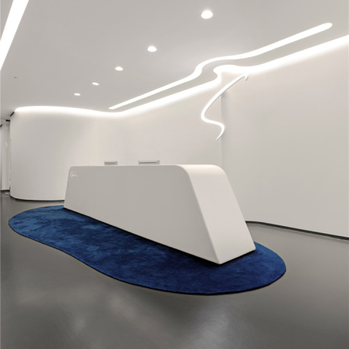 Modern T Shape White Marble Reception Desk Counter Wholesale Front Table