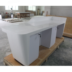 Exclusive Bank Reception Desk with Black Stainless Steel Base