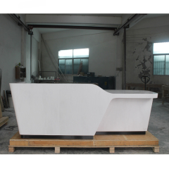 Exclusive Bank Reception Desk with Black Stainless Steel Base
