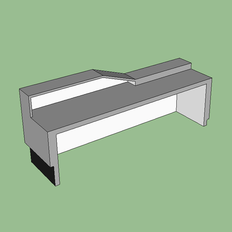 Macostone Custom Office Quartz Stone Reception Desk Grey Table