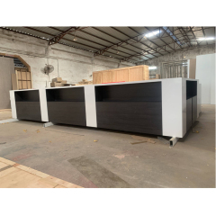 Large Size Buffet Bar Counter Set White Corian and Wood Bar Furniture