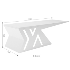 Modern Luxury Design White Stoving Varnish Led Office Table Office Desk