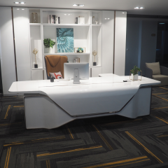 Hot Products High Gloss Arc Technology Futuristic Office Furniture White CEO Desk