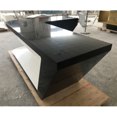 Expensive Office Furniture Project High End White/Black Manager Office Desk