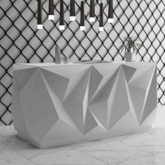 Retail Display Table Nail Shop Front Reception Desk White Color