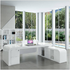 Executive Office Desk Back Display Modern White Stone Work Table Side Desk