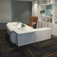 Hot Products High Gloss Arc Technology Futuristic Office Furniture White CEO Desk