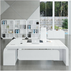 Executive Office Desk Back Display Modern White Stone Work Table Side Desk