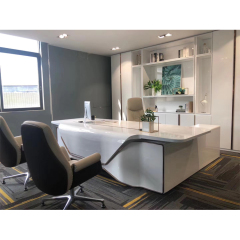 Hot Products High Gloss Arc Technology Futuristic Office Furniture White CEO Desk