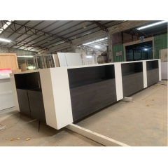 Large Size Buffet Bar Counter Set White Corian and Wood Bar Furniture