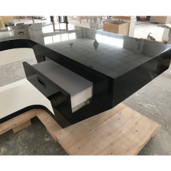 Expensive Office Furniture Project High End White/Black Manager Office Desk
