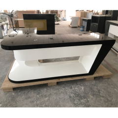 Expensive Office Furniture Project High End White/Black Manager Office Desk