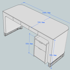 Piano Design Style Manager Furniture Executive Desk Office with Movable Cabinet