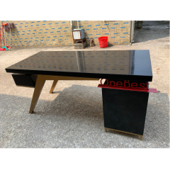 Fashion Furniture Light Luxury Office Table Small Black Gold Office Desk