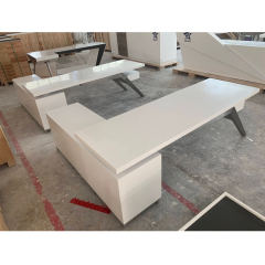 Standard Size Modern Design Marble Office Desk With Stainless Steel Base