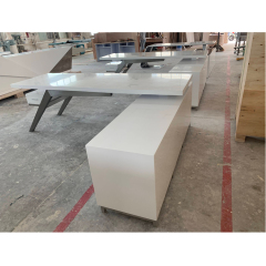 Standard Size Modern Design Marble Office Desk With Stainless Steel Base