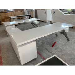 Standard Size Modern Design Marble Office Desk With Stainless Steel Base