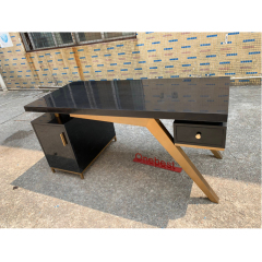 Fashion Furniture Light Luxury Office Table Small Black Gold Office Desk