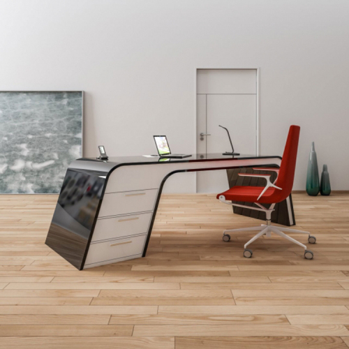 Ergonomic Comfortable Design Black Office Desk Set Home Study Table