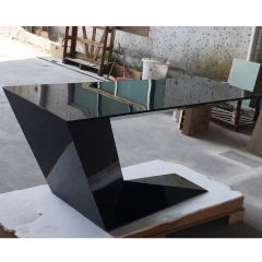 High Tech Black Office Desks Set Z Shape Executive Boss Office Table