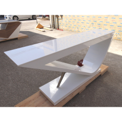 Rounded Shape Small White Office Desk Bedroom Study Table