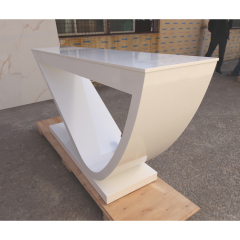 Rounded Shape Small White Office Desk Bedroom Study Table