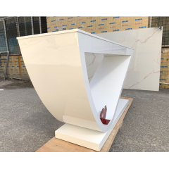 Rounded Shape Small White Office Desk Bedroom Study Table