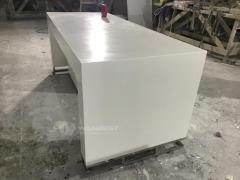 Normal Design U Shape White Office Desk Table with Small Cabinet