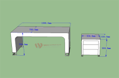 Normal Design U Shape White Office Desk Table with Small Cabinet