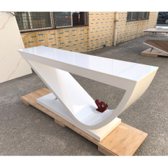Rounded Shape Small White Office Desk Bedroom Study Table