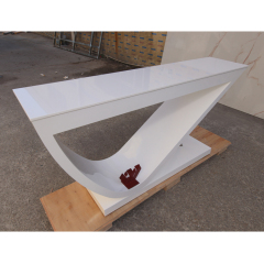 Rounded Shape Small White Office Desk Bedroom Study Table
