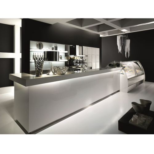 Luxury Appearance Acrylic Resin Modern LED Hotel Cake Bar Counter