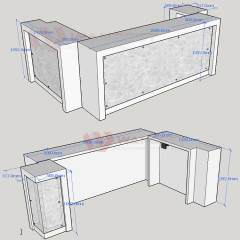 Plastic Rechargeable Waterproof LED Glowing Corner Bar Counter for Home