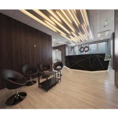 Black Showroom Reception Counter LED Cosmetic Reception Desk