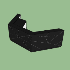 Black Showroom Reception Counter LED Cosmetic Reception Desk