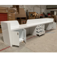 Long Size Reception Desk Beauty Salon White Used Cash Counter for Sale