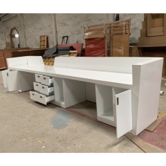Long Size Reception Desk Beauty Salon White Used Cash Counter for Sale